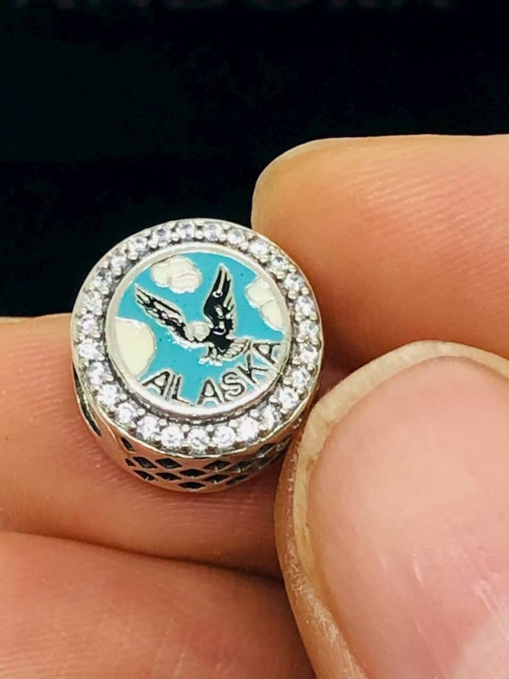 ✨🔥Pandora Alaska State Exclusive Soaring Eagle Color Button Charm